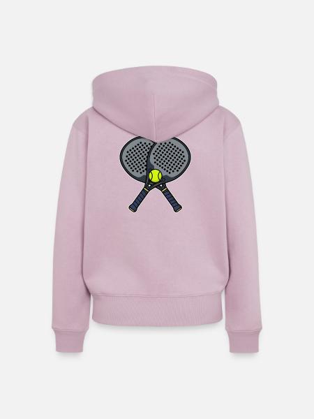Padel Tennis Schläger - Frauen Premium Bio Zip Hoodie - Altrosa