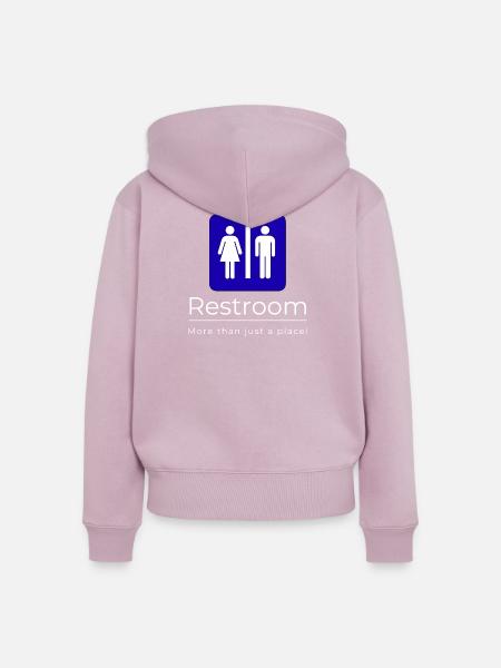 Toiletten-Piktogramm-Duo-Schild - Frauen Premium Bio Zip Hoodie - Altrosa