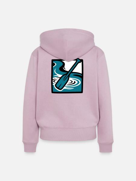 Paddel Fluss Wasser Icon - Frauen Premium Bio Zip Hoodie - Altrosa