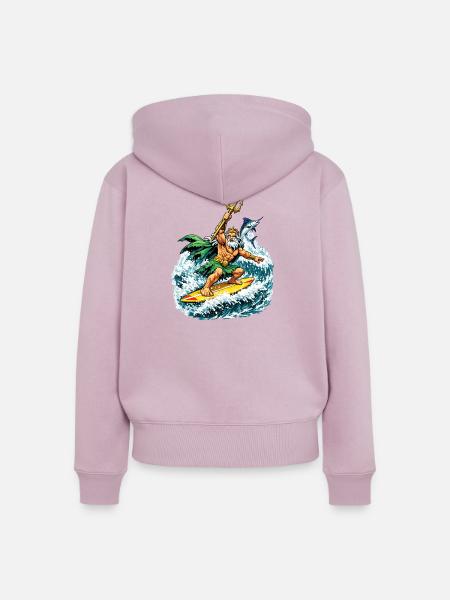 Neptun Surft - Frauen Premium Bio Zip Hoodie - Altrosa