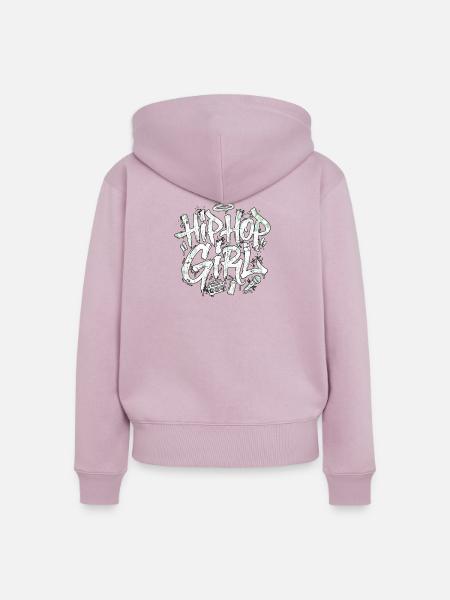 Hip Hop Girl Graffiti - Frauen Premium Bio Zip Hoodie - Altrosa