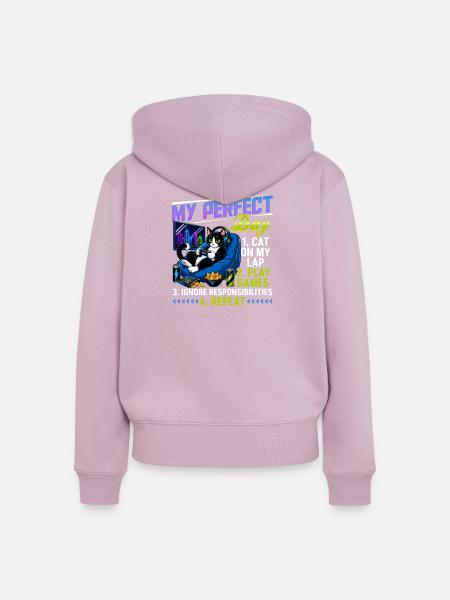 Gamer Gaming Cat Video Game - Frauen Premium Bio Zip Hoodie - Altrosa