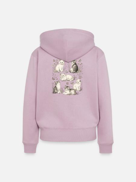 Kätzchennatur - Frauen Premium Bio Zip Hoodie - Altrosa