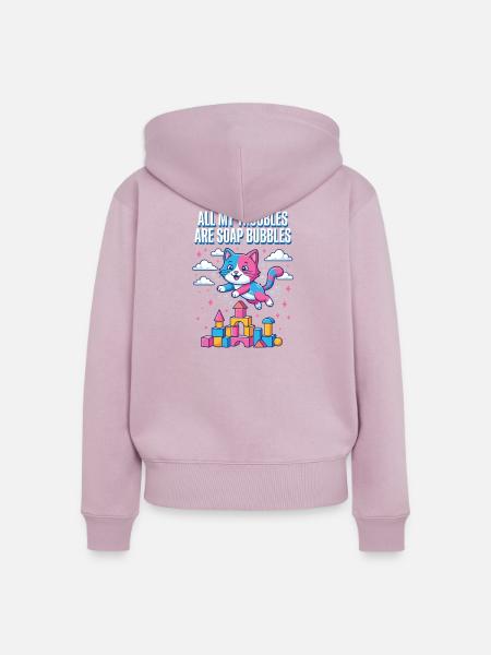 All My Troubles Are Soap Bubbles - Frauen Premium Bio Zip Hoodie - Altrosa