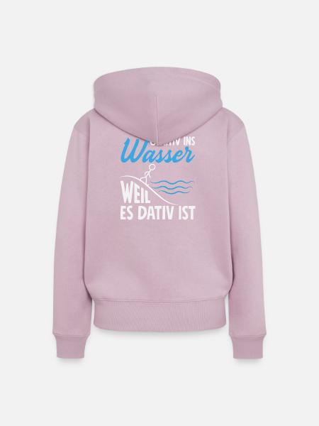 Genitiv Dativ Grammatik - Frauen Premium Bio Zip Hoodie - Altrosa