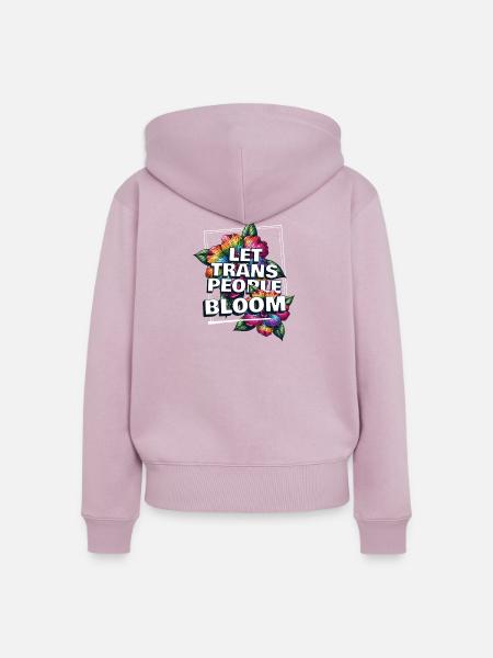 Trans Pride Bloom - Frauen Premium Bio Zip Hoodie - Altrosa