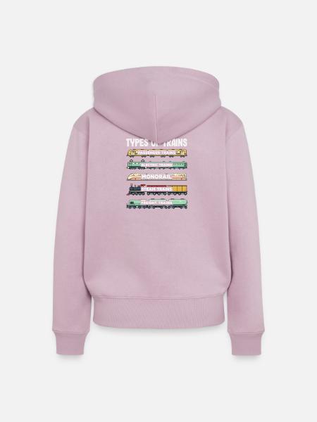 Zugarten Dampflok Güterzug Monorail Eisenbahn - Frauen Premium Bio Zip Hoodie - Altrosa