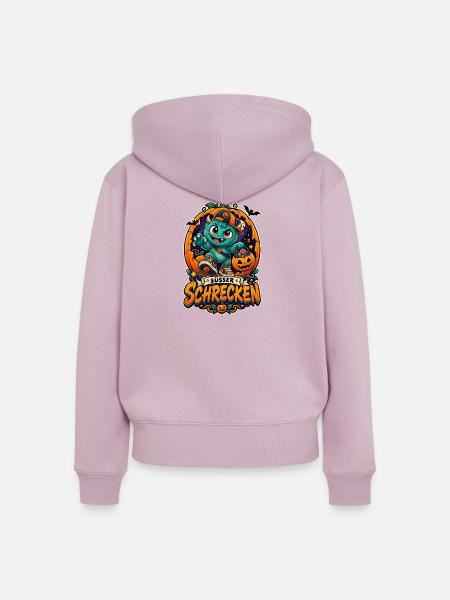 Süßer Schrecken Halloween Monster - Frauen Premium Bio Zip Hoodie - Altrosa