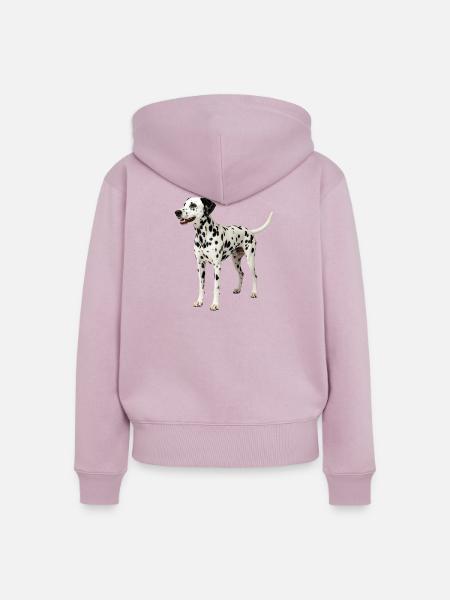 Dalmatinerhund - Frauen Premium Bio Zip Hoodie - Altrosa