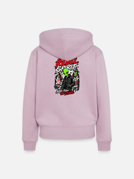 Rebellenverbündeter in Punkleder - Frauen Premium Bio Zip Hoodie - Altrosa