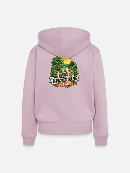 Spaziergang tut gut - Frauen Premium Bio Zip Hoodie - Altrosa