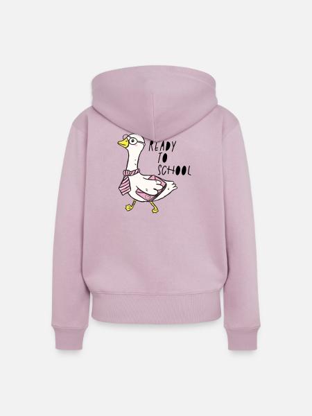 ready to school - Frauen Premium Bio Zip Hoodie - Altrosa