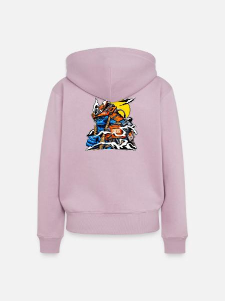 Gorilla im Neon-Mech-Anzug - Frauen Premium Bio Zip Hoodie - Altrosa