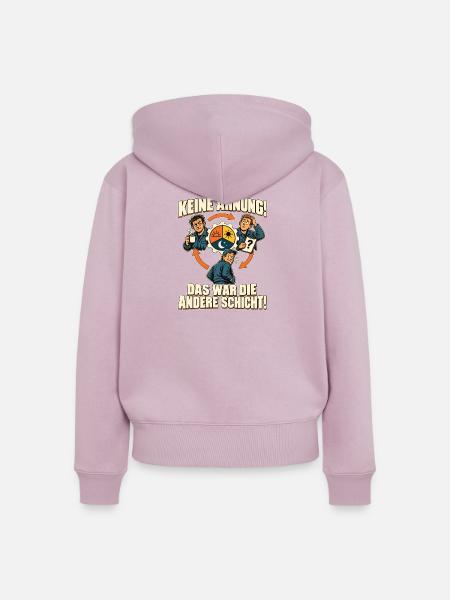 Schichtarbeit – Keine Ahnung, andere Schicht - Frauen Premium Bio Zip Hoodie - Altrosa