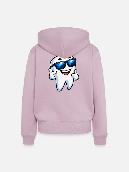 Sonnenbrillen-Zahn Statement - Frauen Premium Bio Zip Hoodie - Altrosa