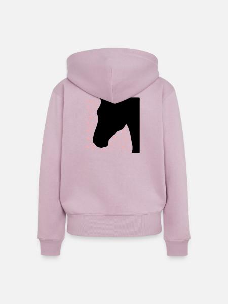 Pferd Punkte - Frauen Premium Bio Zip Hoodie - Altrosa