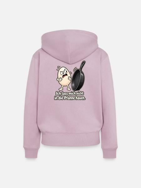 Frühstücksei wehrt sich - Frauen Premium Bio Zip Hoodie - Altrosa