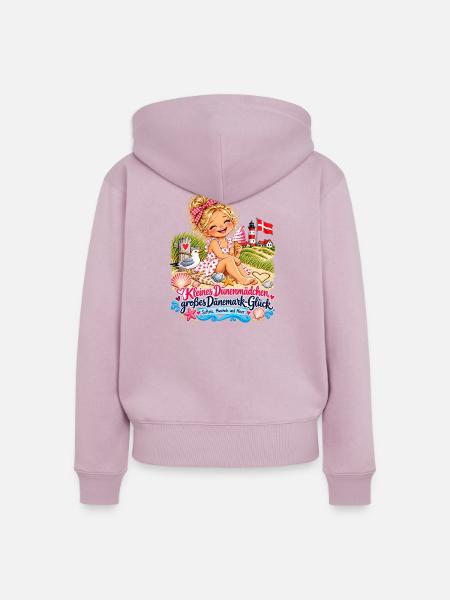 Dünenmädchen Dänemark-Glück - Frauen Premium Bio Zip Hoodie - Altrosa