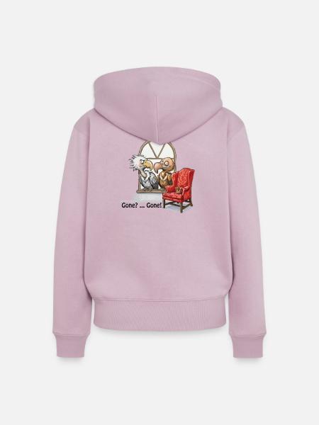 Zwei aasgeier am Fenster - Frauen Premium Bio Zip Hoodie - Altrosa