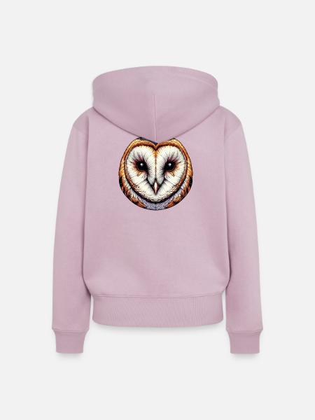 Schleiereule - Frauen Premium Bio Zip Hoodie - Altrosa