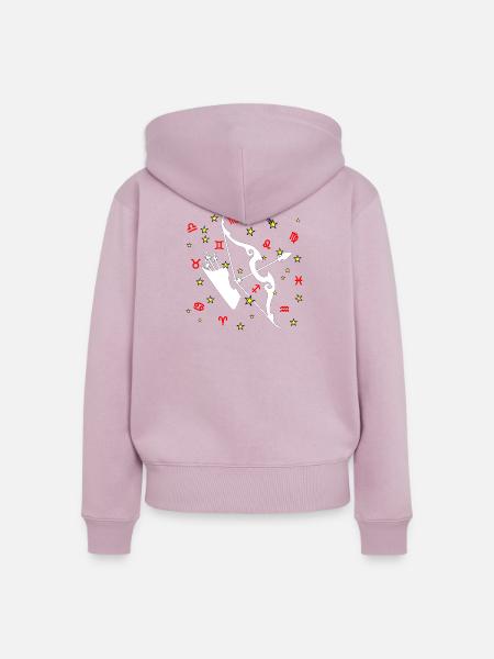 Schütze-Farbe - Frauen Premium Bio Zip Hoodie - Altrosa