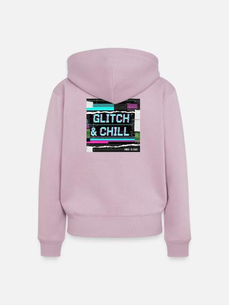 Glitch & Chill - Frauen Premium Bio Zip Hoodie - Altrosa