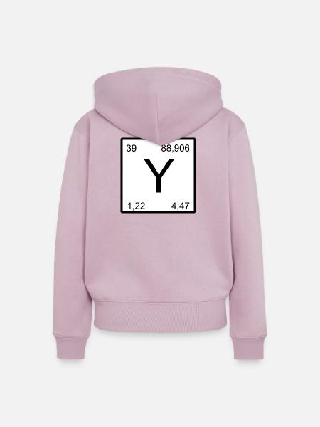 Yttrium Symbolik im Minimal-Layout - Frauen Premium Bio Zip Hoodie - Altrosa