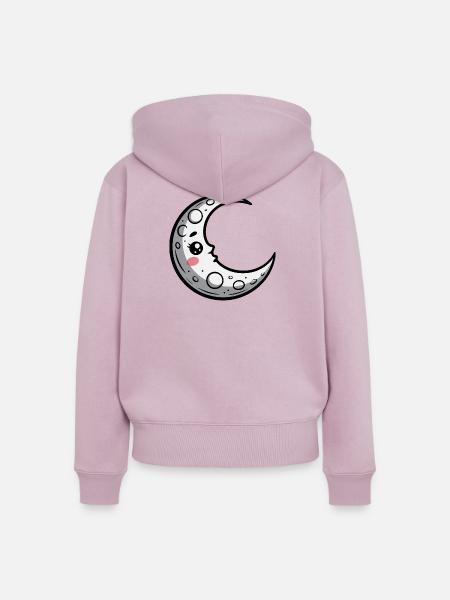 Mond - Frauen Premium Bio Zip Hoodie - Altrosa