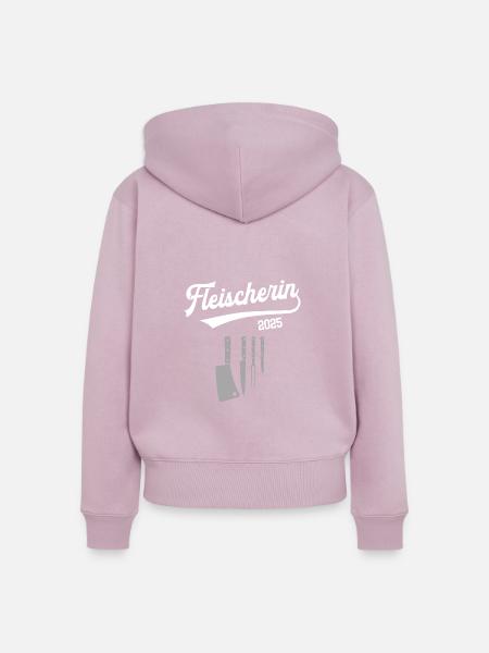 Fleischerin 2025 Ausbildung Lehre Fleischerei - Frauen Premium Bio Zip Hoodie - Altrosa
