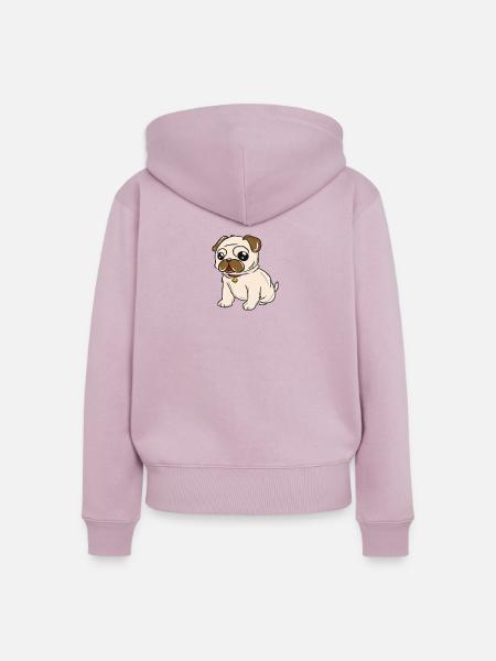 Hund Mops - Frauen Premium Bio Zip Hoodie - Altrosa