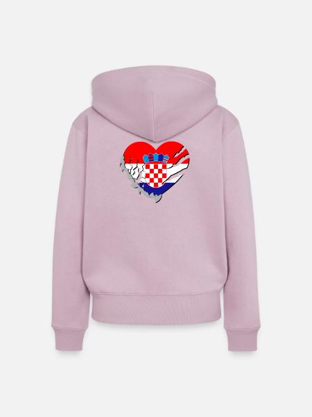 Kroatien - Kroatien - Frauen Premium Bio Zip Hoodie - Altrosa