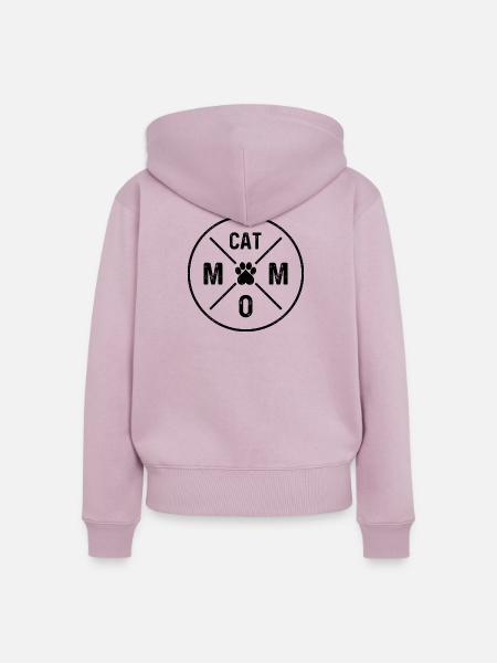 Cat Mom - Frauen Premium Bio Zip Hoodie - Altrosa