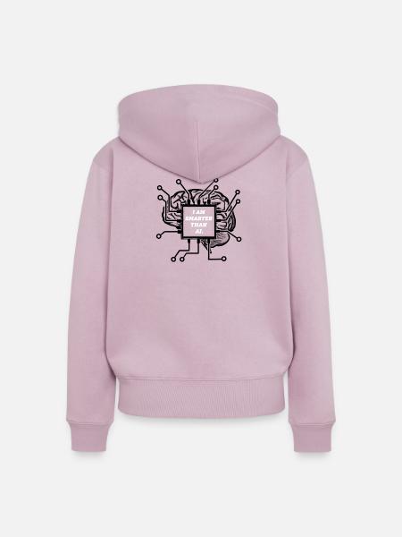 I Am Smarter Than AI - Frauen Premium Bio Zip Hoodie - Altrosa