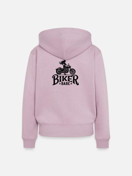 Biker Babe - Frauen Premium Bio Zip Hoodie - Altrosa
