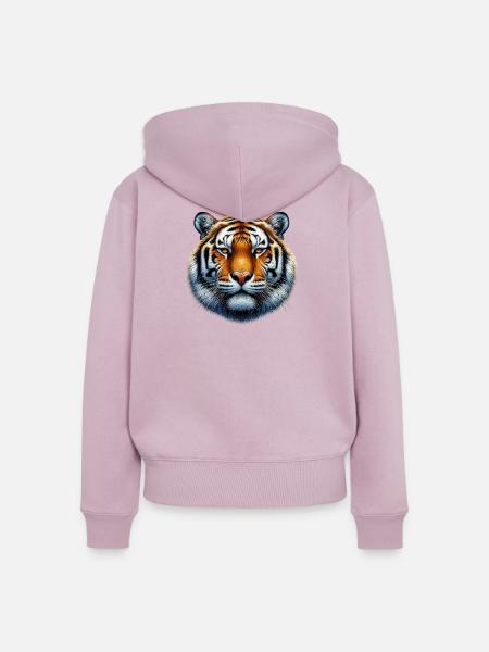 Tiger - Frauen Premium Bio Zip Hoodie - Altrosa