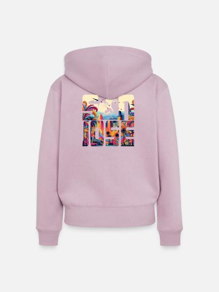 SAN JOSE - Frauen Premium Bio Zip Hoodie - Altrosa