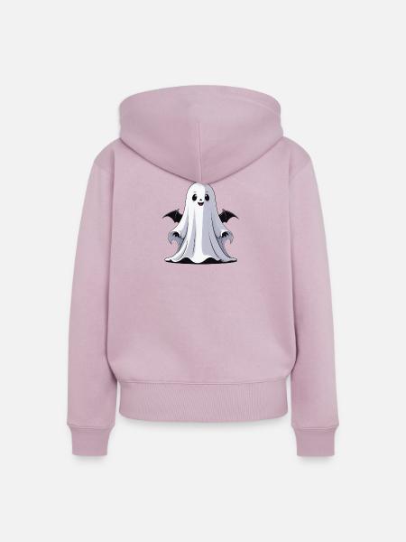 Halloween Gespenst - Frauen Premium Bio Zip Hoodie - Altrosa