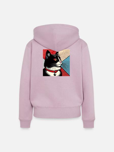 Kat 1 3 - Frauen Premium Bio Zip Hoodie - Altrosa