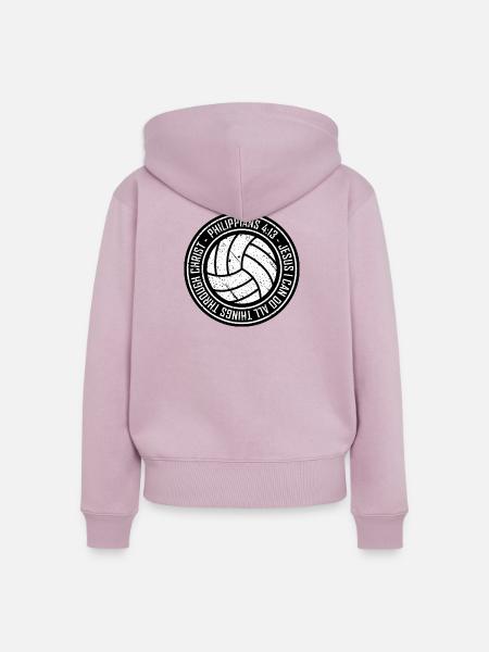 Philipper4:13 Glaube Emblem Kreis - Frauen Premium Bio Zip Hoodie - Altrosa