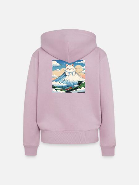 Fuji Kitten - Frauen Premium Bio Zip Hoodie - Altrosa