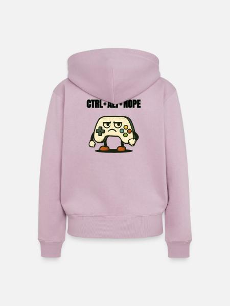 CTRL ALT NOPE Controller-Meme - Frauen Premium Bio Zip Hoodie - Altrosa