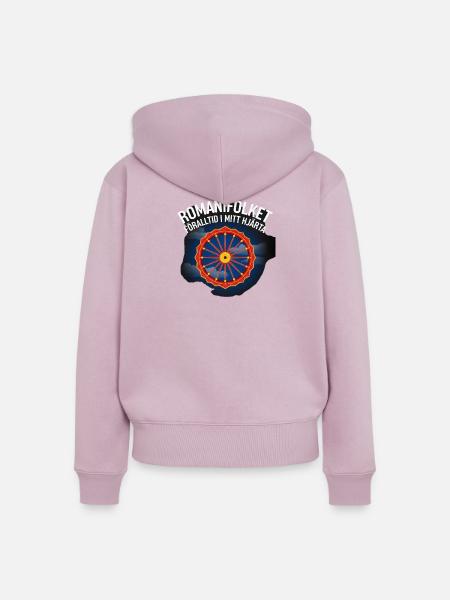 Herzkarussell gegen den Nachtblauen Himmel - Frauen Premium Bio Zip Hoodie - Altrosa