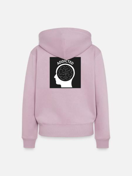 Süchtig - Frauen Premium Bio Zip Hoodie - Altrosa