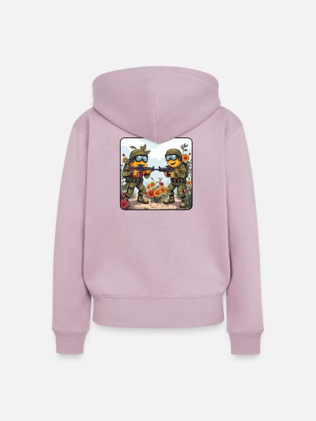 Blütenkampf Duo - Frauen Premium Bio Zip Hoodie - Altrosa