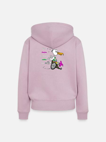 Marathon Möwe – Rennrolli Edition - Frauen Premium Bio Zip Hoodie - Altrosa