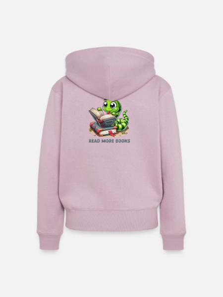 Schlange Bücher Comic - Frauen Premium Bio Zip Hoodie - Altrosa