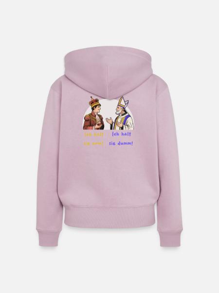 König und Bischof, Machtausübung - Frauen Premium Bio Zip Hoodie - Altrosa