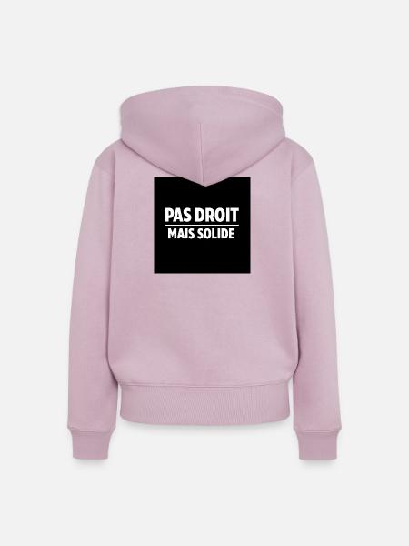 Nicht gerade, sondern fest - Frauen Premium Bio Zip Hoodie - Altrosa
