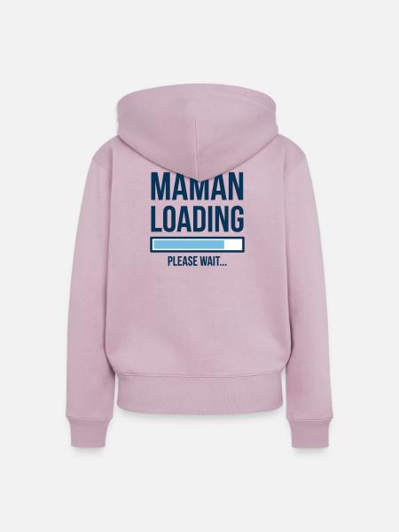 Mama lädt Baby-Design - Frauen Premium Bio Zip Hoodie - Altrosa