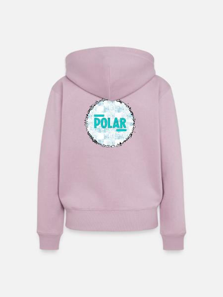 Polar Eisblau Logo Muster - Frauen Premium Bio Zip Hoodie - Altrosa
